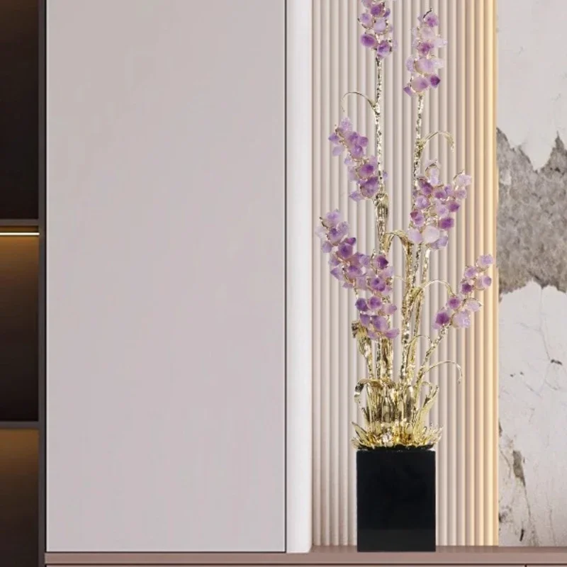 Amethyst wheat ears light luxury ornament study entrance TV cabinet niche barley harvest new home gift crafts