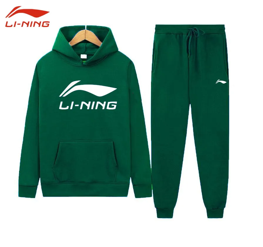 Мужская спортивная одежда Li-Ning для весны и осени, куртка из 2 предметов, повседневные спортивные брюки, брендовая одежда, Женский комплект спортивной одежды для бега