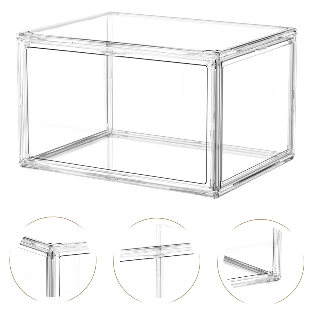 

Book Storage Box Desk Organizer Acrylic Case Shelf Rack Boxes with Lids Bookshelf for Kids Makeup Home Student