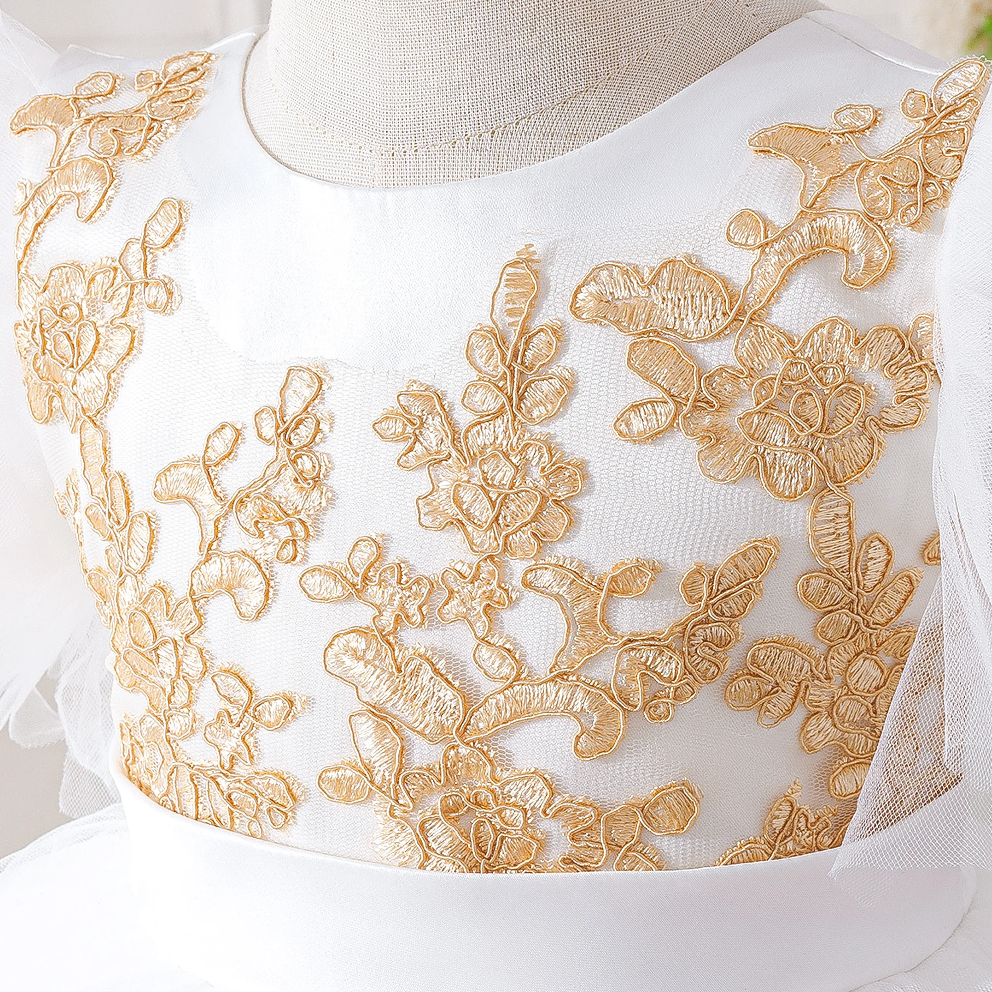 Kleinkind Taufkleid Baby Mädchen Kleid Elegantes Tüll-Kleid für 1. Geburtstag Hochzeit Prinzessin Abendkleider Mädchen Brautjungfern Abschlussball Kostüm – Detail 14