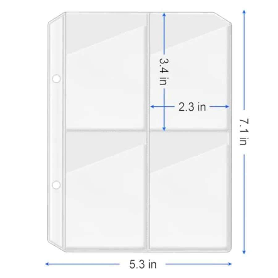 ヨトカードケース用カードスリーブ12枚パック、カード96枚収納可能、2リングカードホルダー、カードケース、カードバインダー、カードバインダースリーブ対応