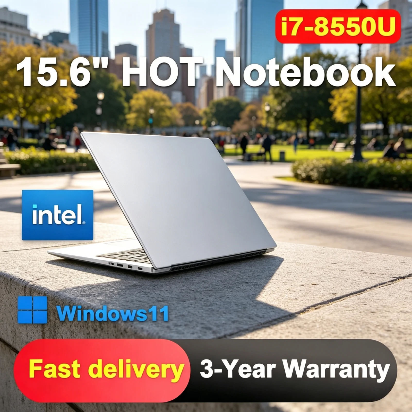 High-End Business Office Laptop 15.6 Inch Windows 11 Intel Core i7 8550U 32GB 2TB SSD Fingerprint Unlock NewDeluxe