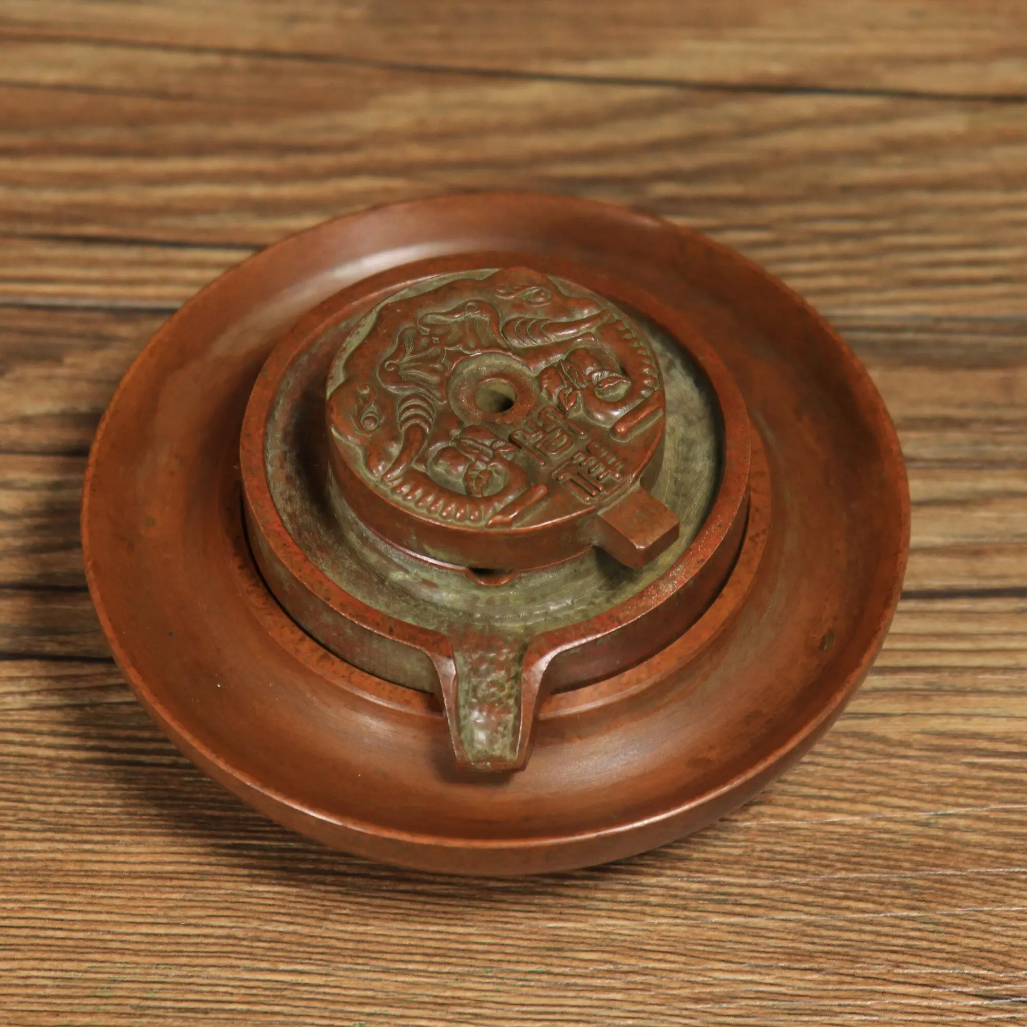 Antique Su Gong Backflow Incense Burner Lucky Turn Mill Design Home Living Room Decoration
