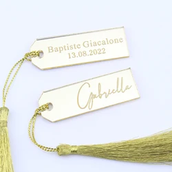 50Pcs Personalized Engraved Logo Acrylic Tags Wedding Gift Decorations Custom Baby Names Christening Party Tags Decorative Gifts