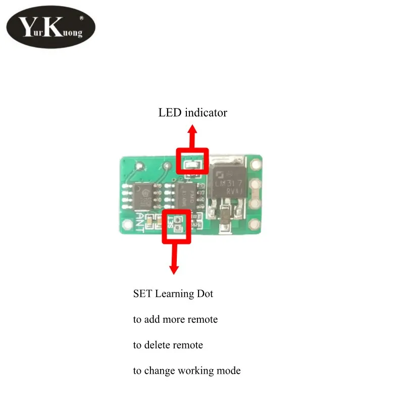 6V-36V Remote Switch Tiny Mos Wireless Remote Switch 3V-24V Remote Control Transmitter PCB board Input Power Transmitting Signal