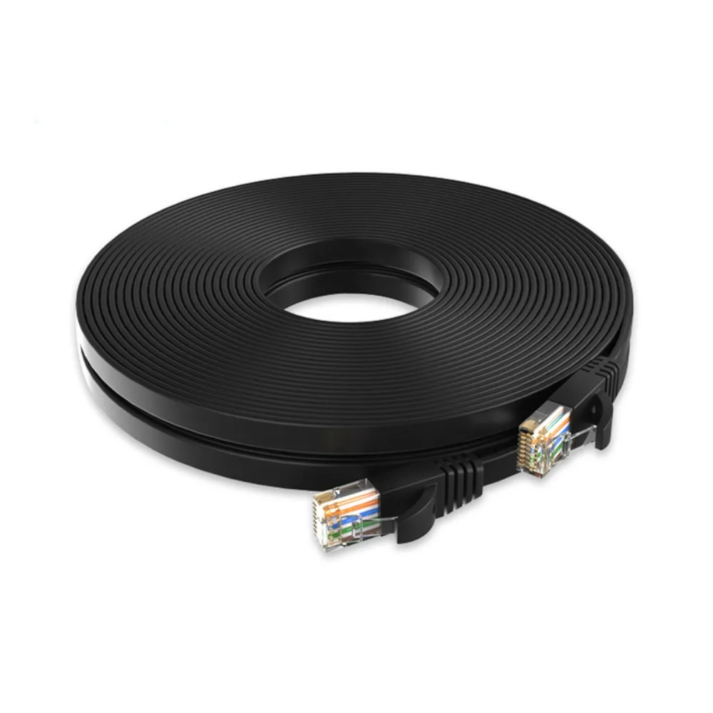 Flat Design Cat6 Ethernet Cable 1000Mbps Support Gigabit High Speed LAN Network Cable Flexible Cable Shielded Cord
