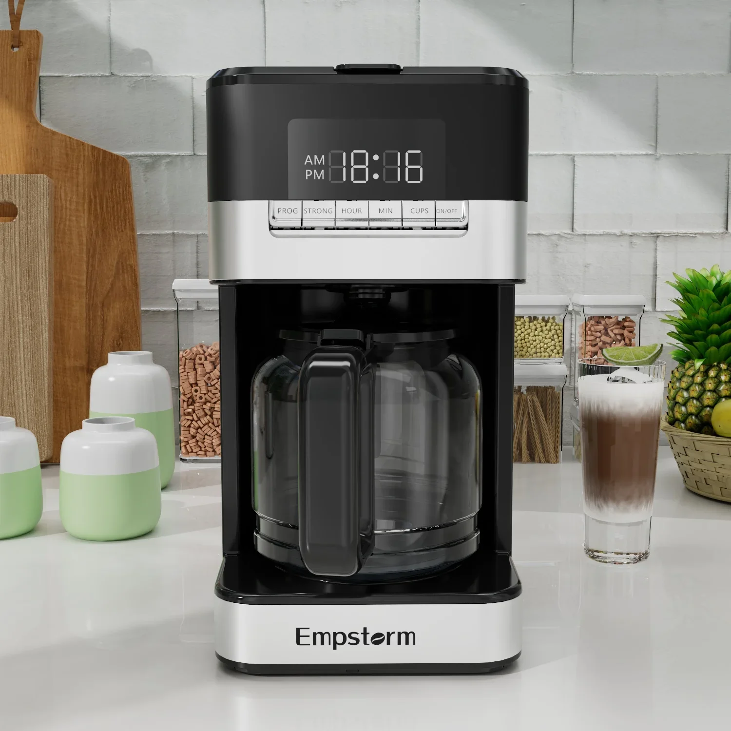 Empstorm 11D Hot Sale Americano Electric Semi-auto Drip Americano 12cups Coffee Maker With Visible Water Window