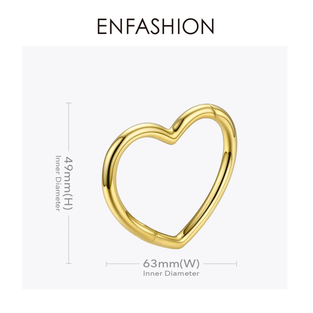 ENFASHION Heart Cuff Bangles For Women Accessories Gold Color Brass Bracelets Fashion Jewelry Friends Gifts 2020 Pulseira BC2006