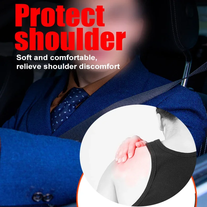 Carbon Fiber Leather Car Safety Belt Shoulder Cover Breathable Protection Cushion For Ssangyong Rexton Kyron Korando actyon car