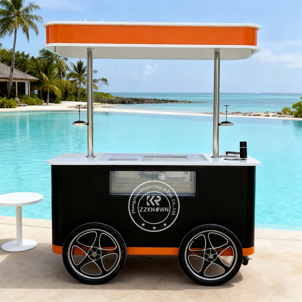 

Food Ice Cream Trucks High Quality Electric Push Cart Freezer Display Hot Sale Bike Soft Serve Ice Cream Cart for Sale