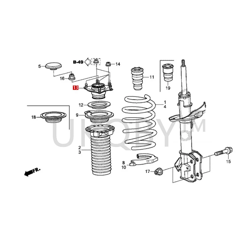 51920SWAA01 Suitable for Ho nd a CR-V Front shock absorber top rubber front top seat