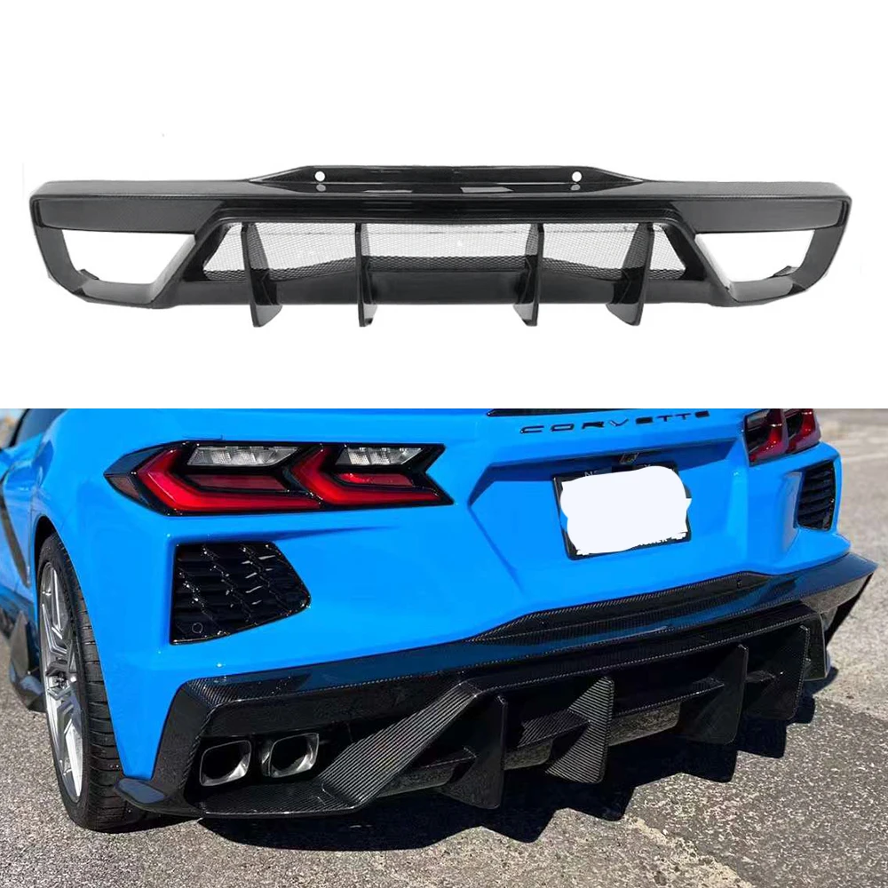 

For Chevrolet Corvette C8 Stingray Ad Style Real Carbon Fiber Rear Bumper Diffuser Lip