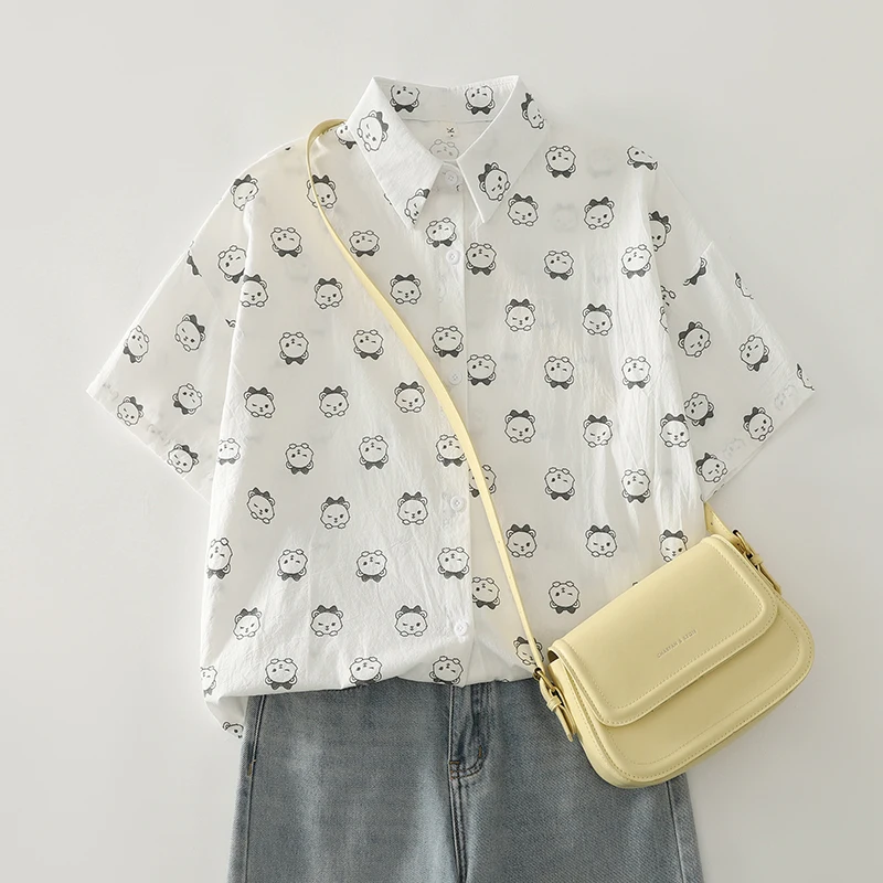 

Новая летняя свободная женская одежда Sle Artistic Japanese Fre Cotton ort Sve с принтом irt, открытый кардиган большого размера, футболка...