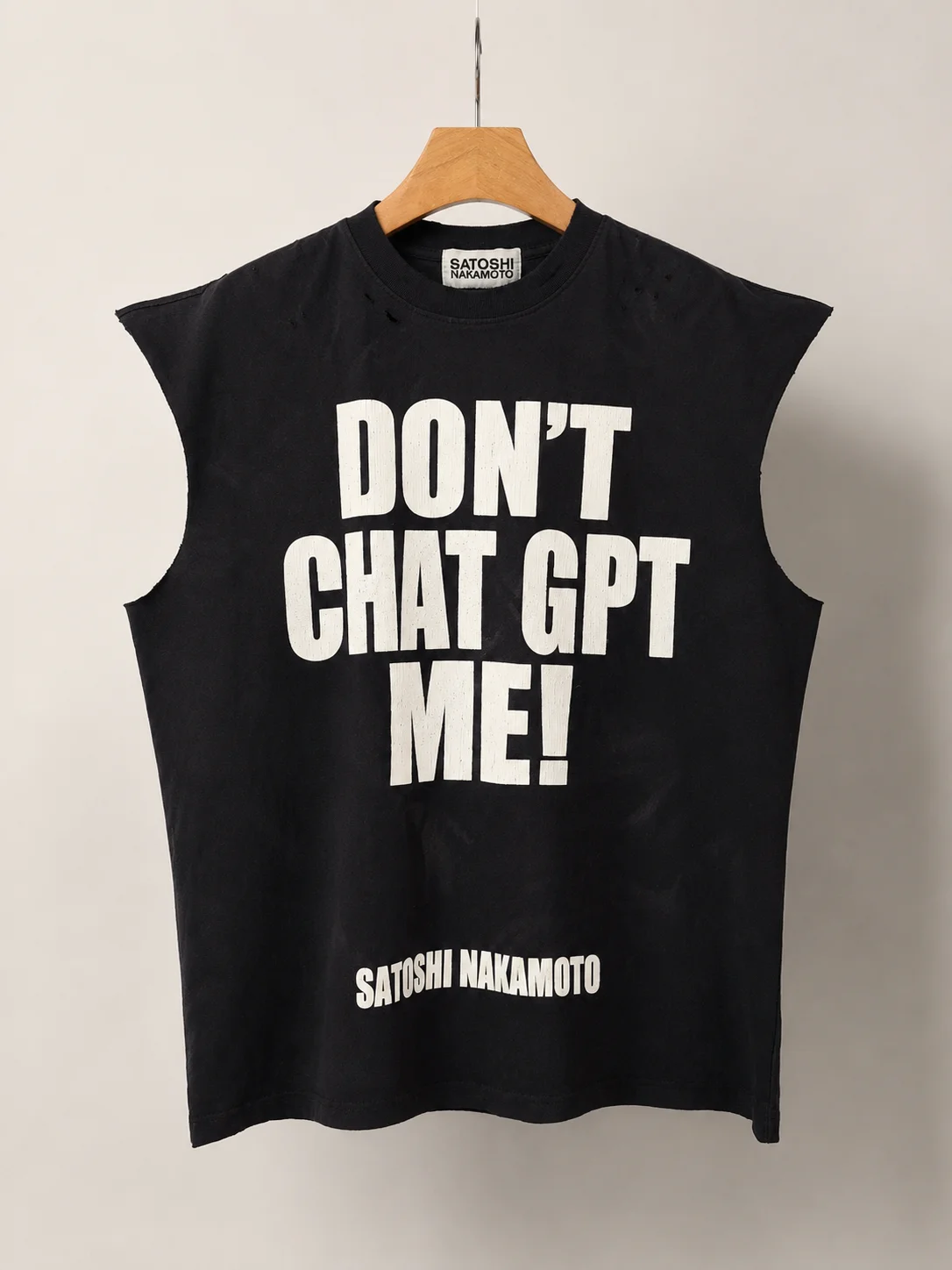 Satoshi Nakamoto Letter Print Tank Top Men Women Washed Distressed Sleeveless T Shirt Loose Fit Streetwear Casual Vest