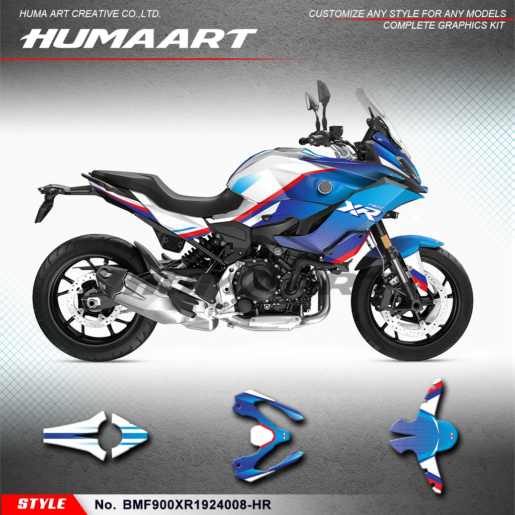 HUMAART Custom Sticker Wrap Sheet for BMW F900 XR 2019 2020 2021 2022 2023 2024 Rebuilding, BMF900XR1924008-HR