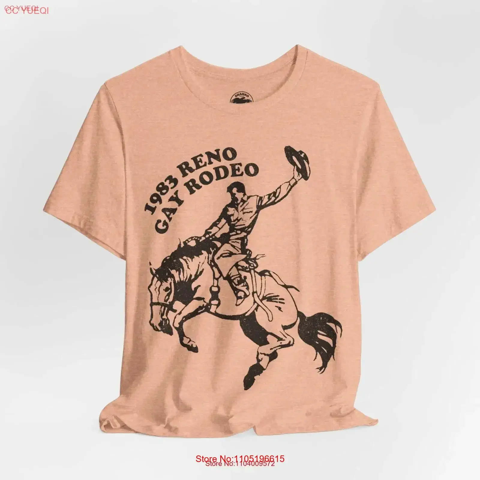 1983 Reno Gay Rodeo Replica Souvenir T Shirt vintage Washed Unisex Slightly graphic homme Stylish Versatile Breathable Casual