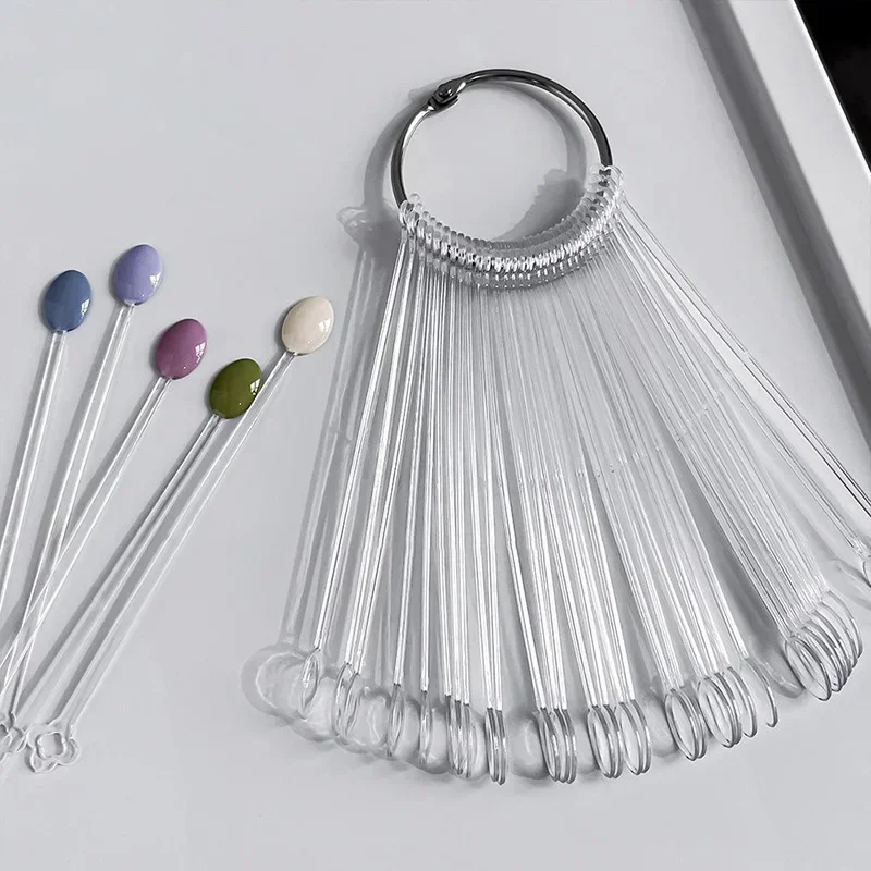 Falsche Nail Art Farb karte Display Stand Gel politur Vorlage Fan Form Nail Art Tipps Probe Stand Nagellack Übungs palette