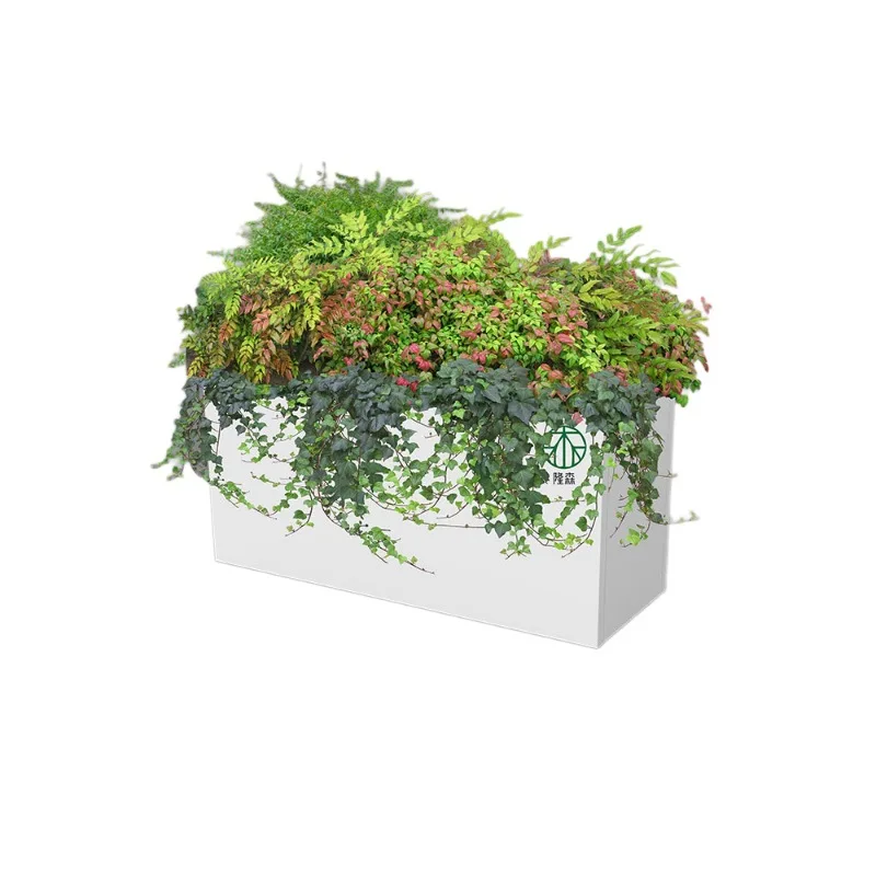 Outdoor wrought iron flower box combination aluminum alloy stainless steel PVC planter planter road isolation guardrail