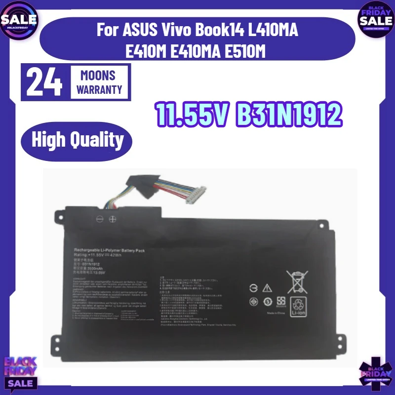 New 11.55V B31N1912 C31N1912 Laptop Battery for ASUS VivoBook14 L410MA E410M E410MA E510M Battery