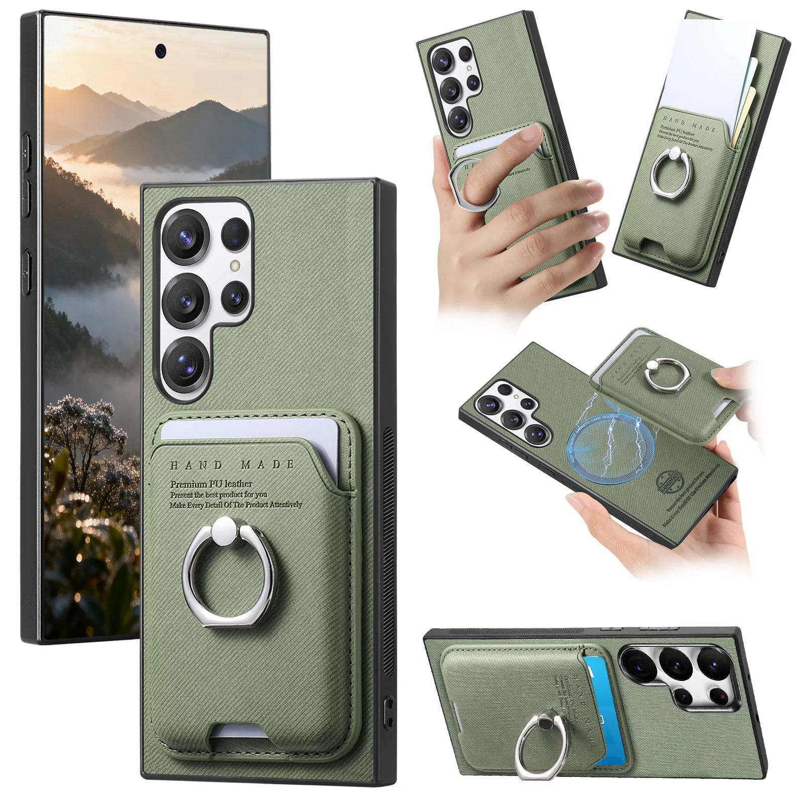 Luxus Leder Karte Slot Halter Telefon Fall Für Samsung Galaxy S26 + S25 S24 S23 S22 FE A56 A36 A16 a17 A07 Magnetische Brieftasche Abdeckung