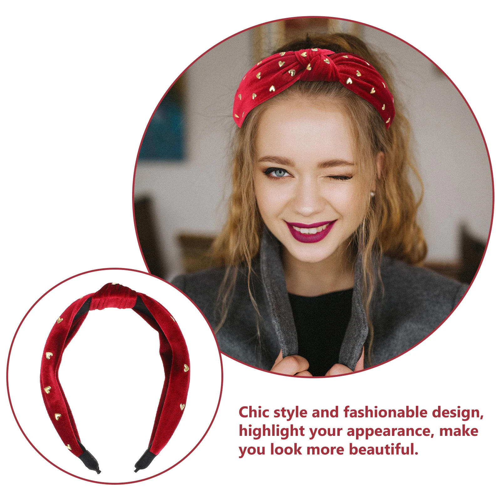 

Velvet Headb Lovely Knot Durable Wear Resistant Hair Accessory Girls Photo Props Xmas Cosplay Holiday Gathering