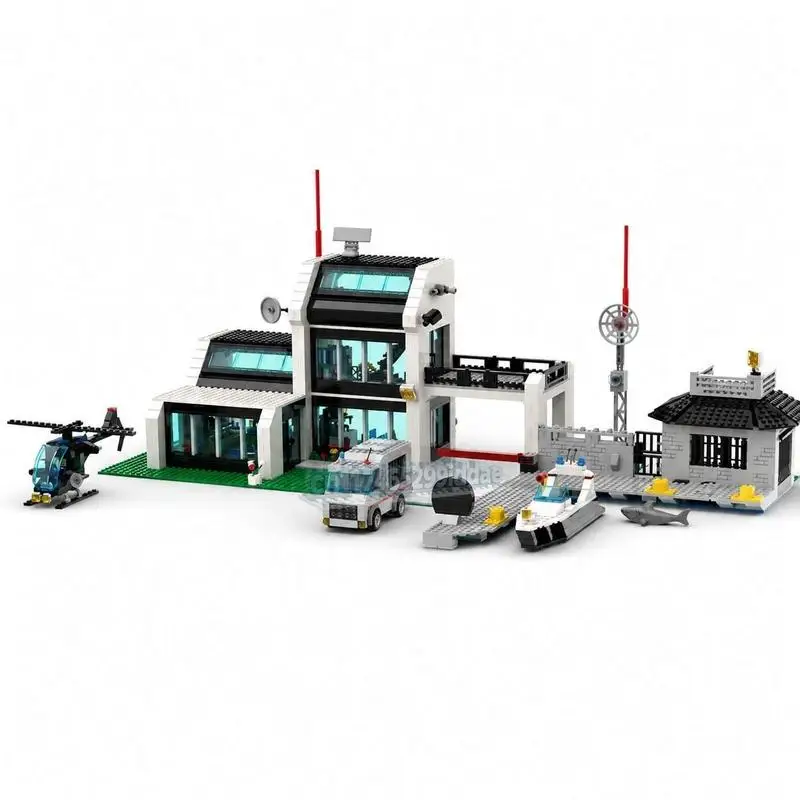 NEW 2389Parts Metro PD Station MOC City Street View Model Custom Building Blocks DIY Assembly Creative Toy Police Playset Gift