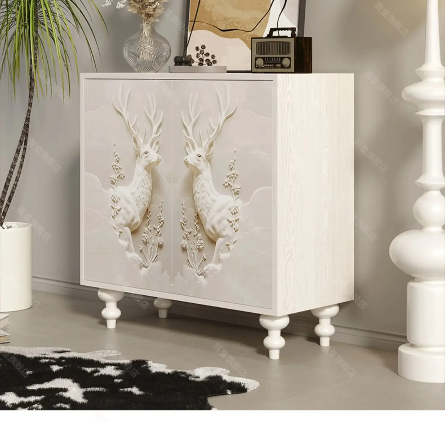 

Американский светлый роскошный дверной шкаф, встроенное украшение стены гостиной, шкафчик для маленькой квартиры