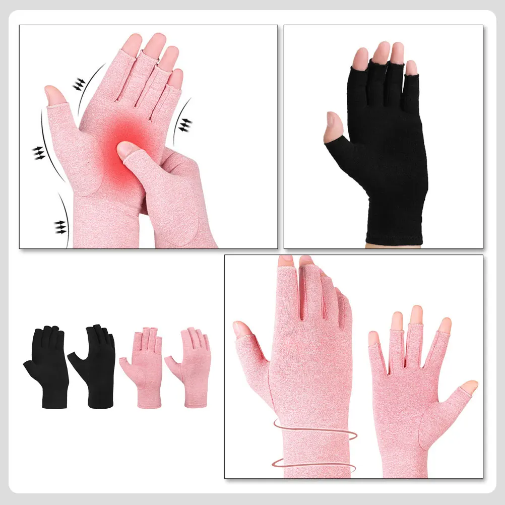 

2pcs Pressurized Training Gloves 2 Pairs Bike Workout Men Cycling Sport Polyester Breathable Half Finger Non Slip