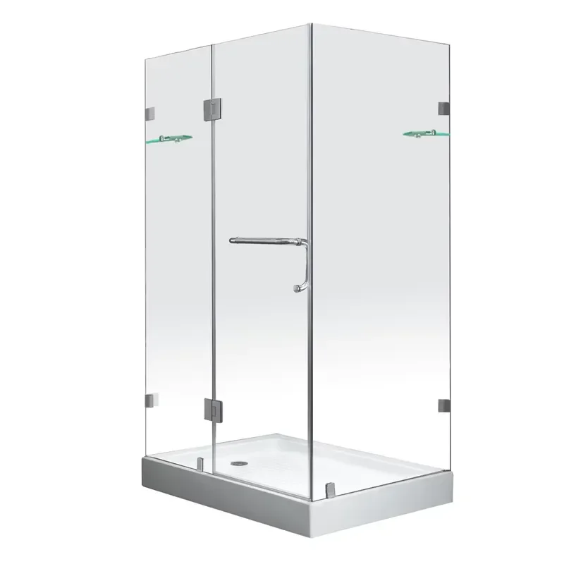 Frameless Transparent Glass Shower Door Hinged Design for Bathroom Affordable Price Clear Panel Easy Installation Modern