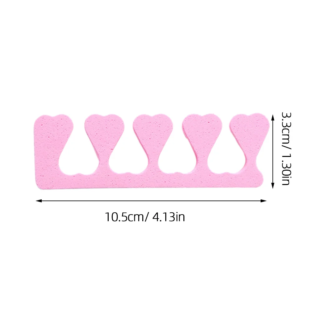 Espaciadores de uñas cómodos con forma de corazón, separador de dedos de los pies para pedicura, manicura, espuma, herramientas de decoración de uñas, esmalte de secado, 2 uds.