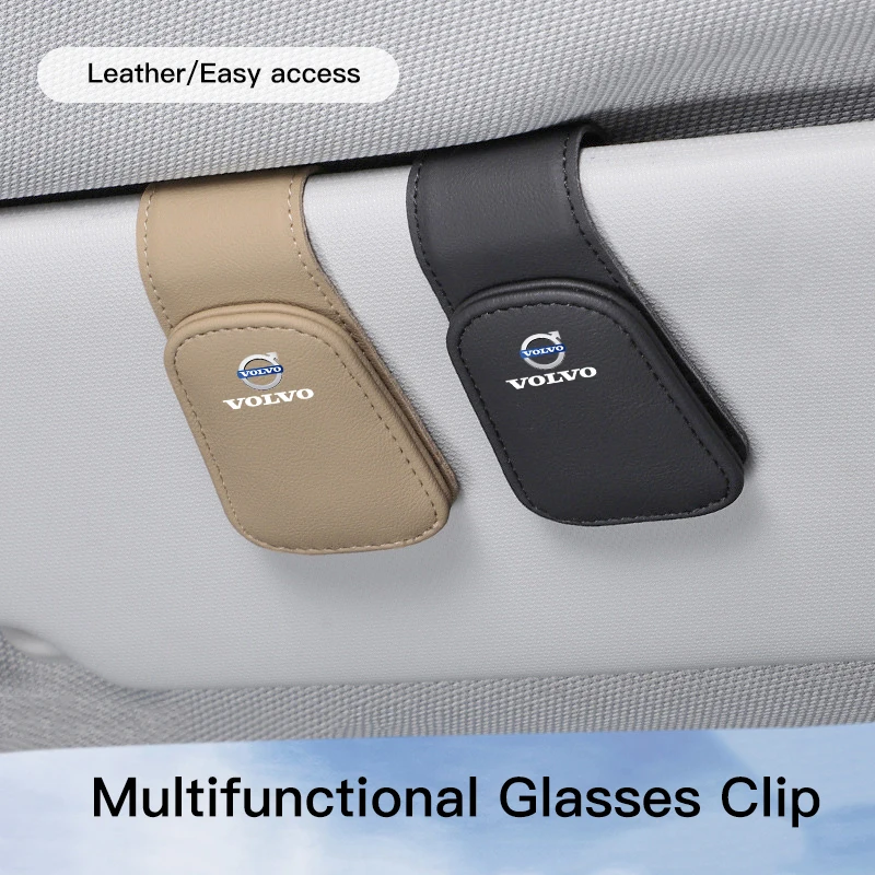 Afbeelding 4: Volvo Auto Bril Clip lederen Lenzenvloeistof Opslag Houder Accessoires Voor S80 V70 XC40 R FH500 C30 XC60 S60 V60 XC90 V50 V40 S90 T6