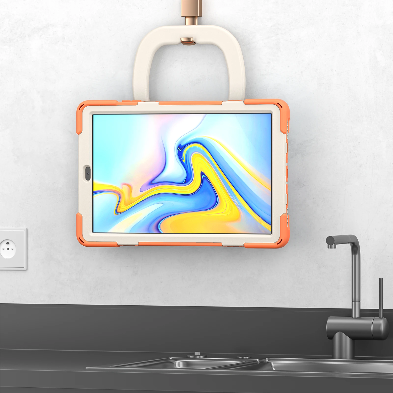 

Прочный чехол для Samsung Galaxy Tab A 10.1 2019 SM-T510 SM-T515 с 360-градусным вращением, подставкой, ремешком для руки и плечевым ремнем.