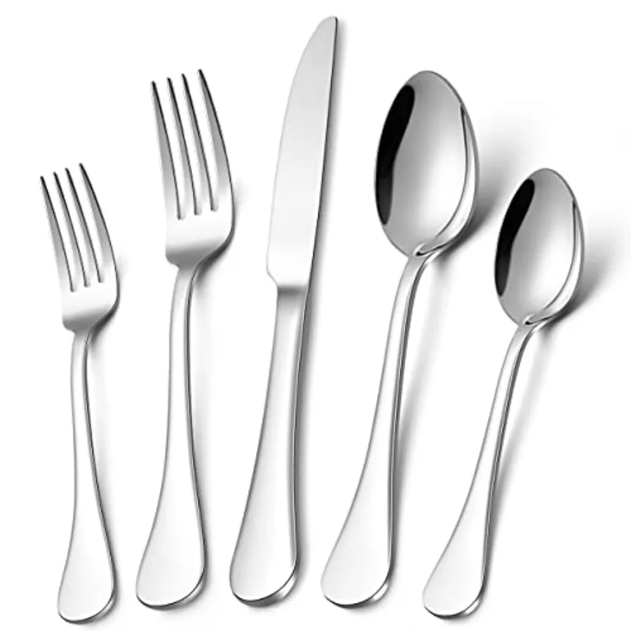 

18/10 Stainless Steel Flatware Service for 12 60-Piece Silverware Cutlery Tableware Set for Restaurant Wedding Dishwasher Safe