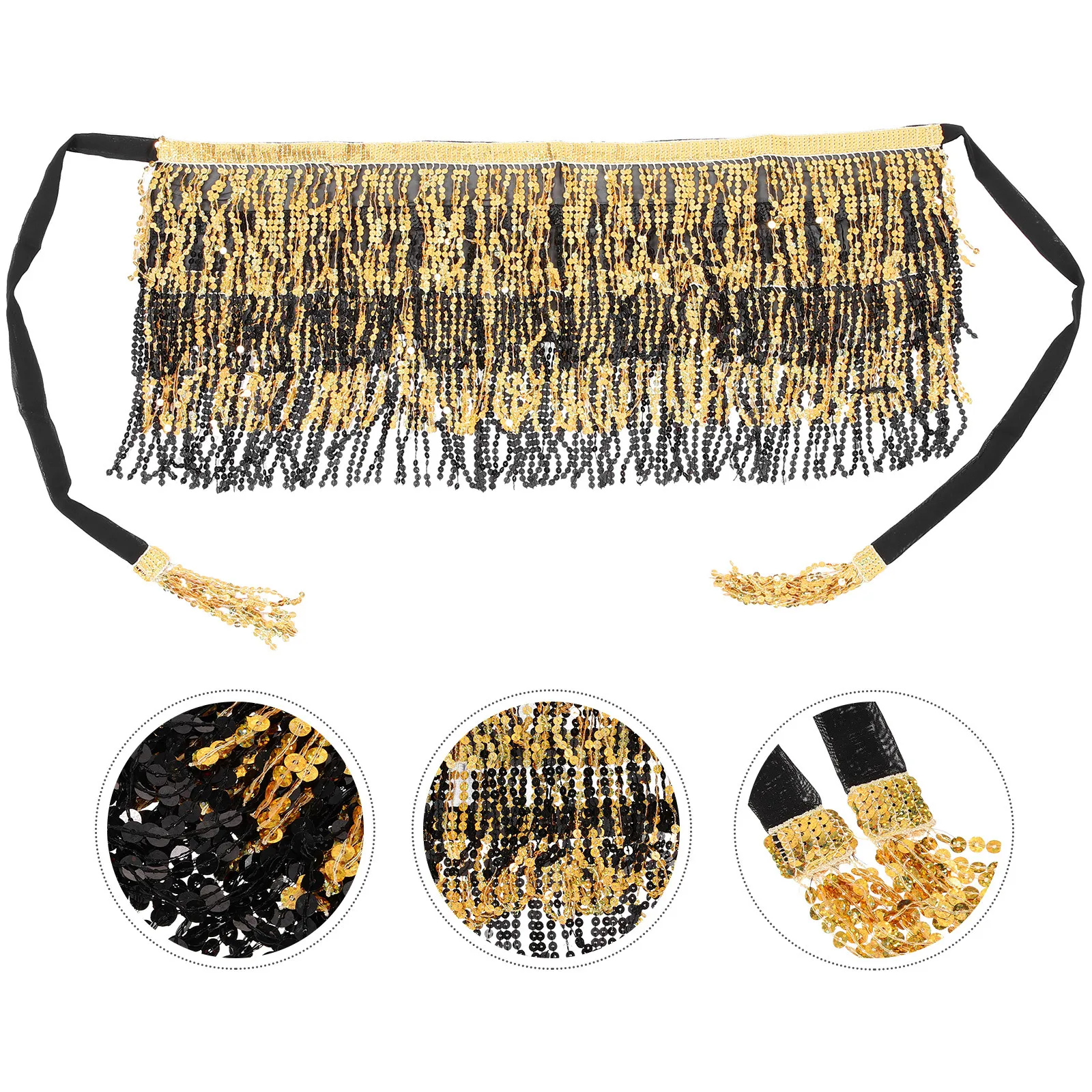 

Women Hip Scarf Belly Dancing Waist Belt with Sequins Dance Skirt Lightweight Comfortable for Belly Dancing Stage Cosplay