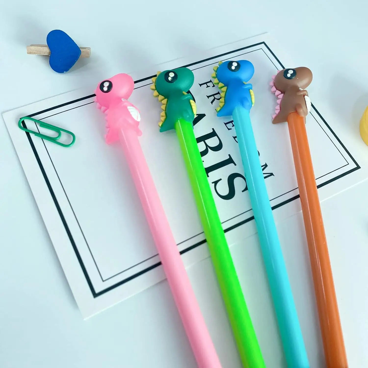 24 Pcs Dinosaur Dragon Animals Gel Pens Set Fashion Cute Funny Cartoon Office School Supplies Student Stationery