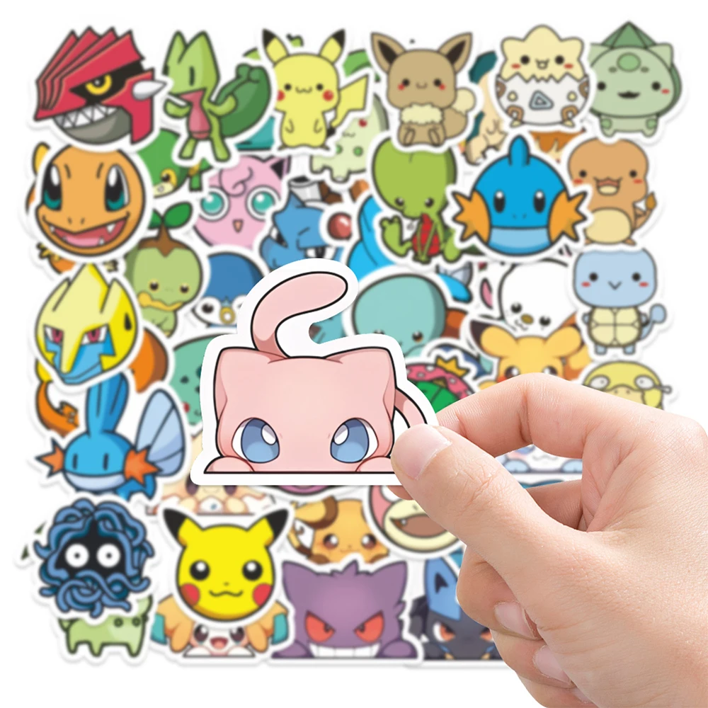 10/30/50pcs Q Version Pokemon Anime Stickers Kawaii Pikachu Eevee Cartoon Decals Water Bottle Phone Diary Cute Graffiti Sticker