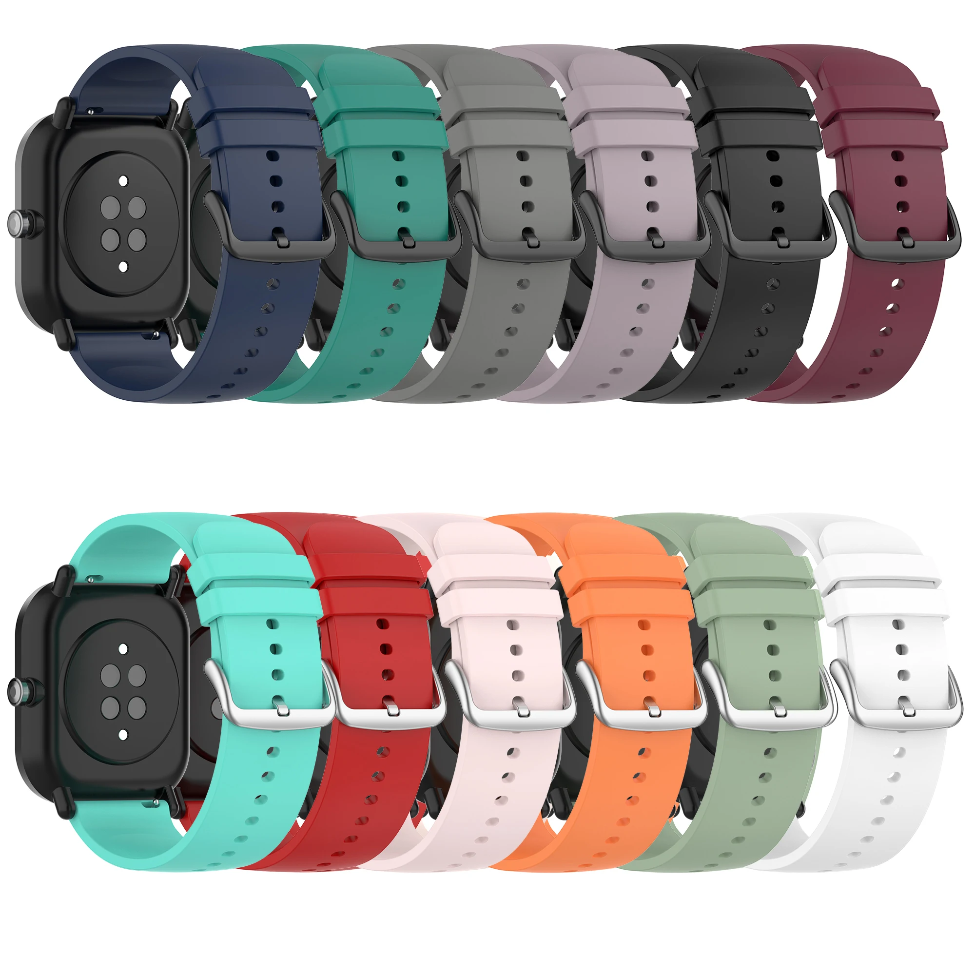 20mm 22mm Silicone Strap For  Amazfit GTS 4/2 Mini GTS 3 2e Smart Watch Band for Huami Amazfit Bip 3/Bip U Pro