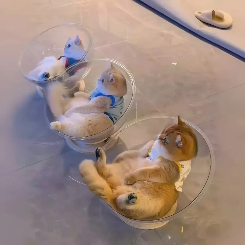 

Acrylic Cat Beds Space Capsule Moisture Resistant and Durable Summer Cat Bed Toys Easy To Clean Pet Products Supplies