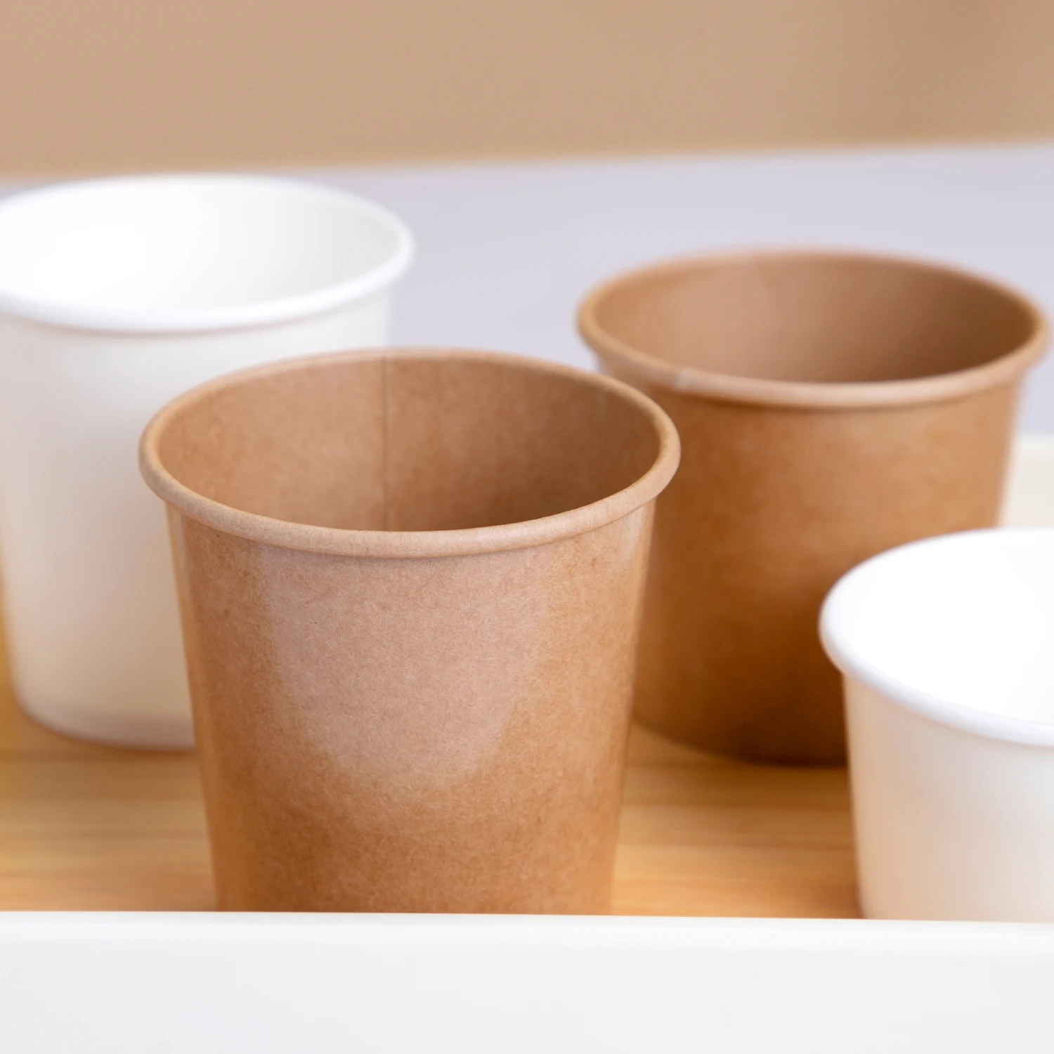 Einweg-Papierbecher für Soßen, kleine Zutatenbecher, doppelt beschichteter Kraftpapierbecher, Nussbox, Pudding-Eiscreme-Verpackungsbecher, Partykuchenbecher – Detail 7