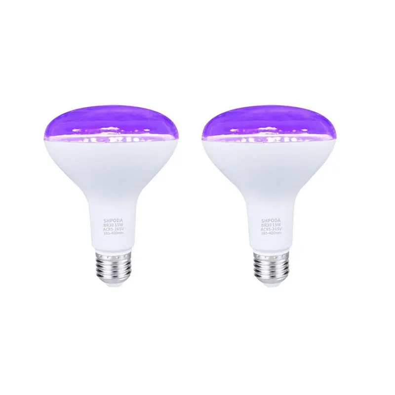 A84E-2X E26 15W Ultraviolet UV Lamp Black Light Bulb Fluorescent Detection Lamp 220V/110V Home DJ Party Decoration