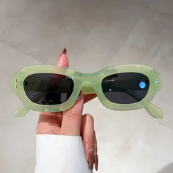 Luxury Brand Designer Small Frame Sunglasses Women Vintage Fashion Sun Glasses For Men Trendy Punk Rivet Hip Hop Shades UV400