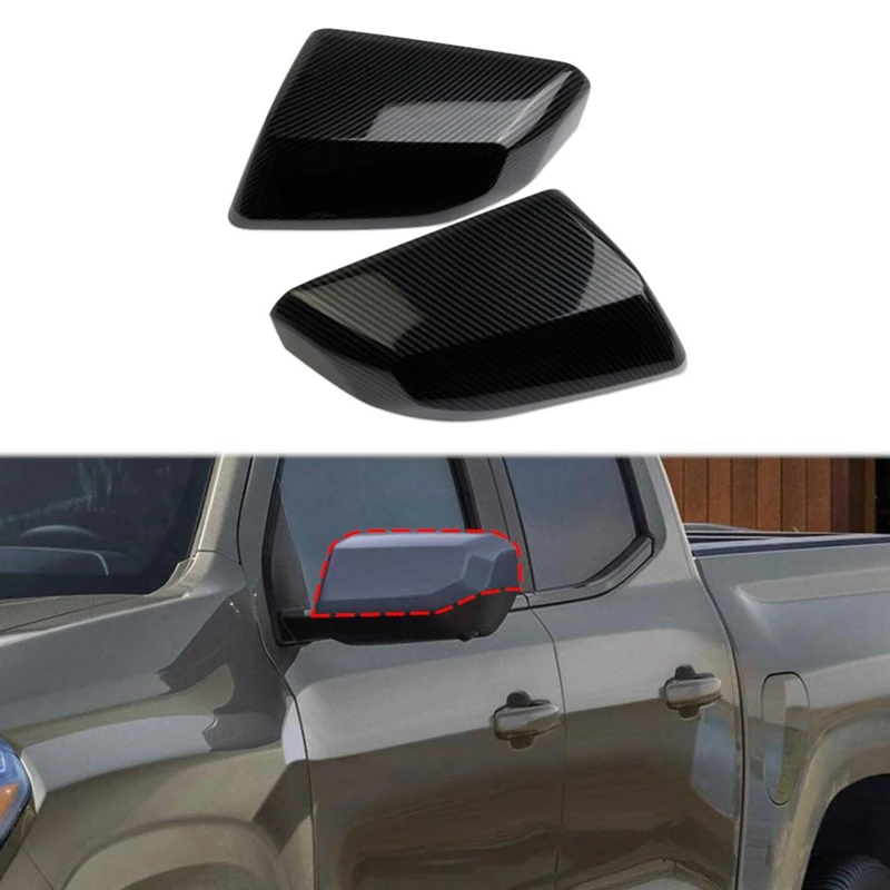 For Chevrolet Colorado GMC Canyon 2023-2024 ABS Carbon Fiber Car Rearview Mirror Cover Cap Trim Accessories