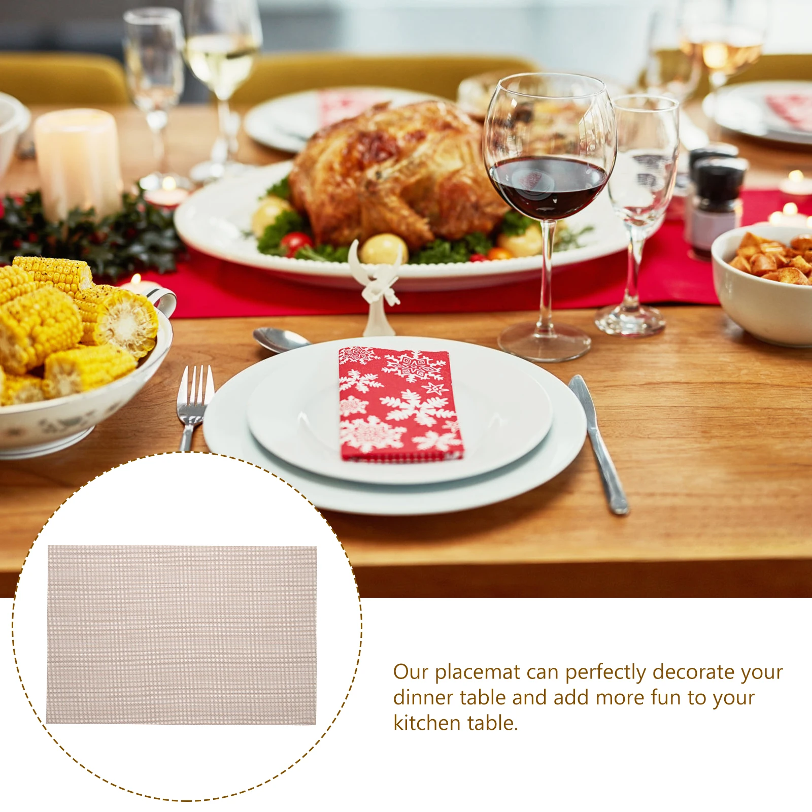 

4 Pcs Heat Insulation Mat PVC Material Safe Protect Table Damage Bowl Dish Coasters Weave Insulation Easy Clean