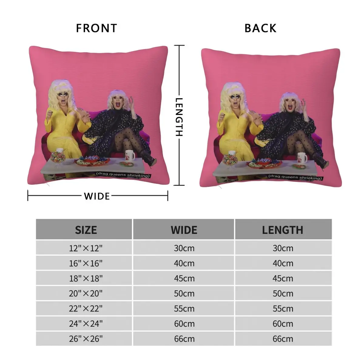 Trixie And Katya Drag Queens Shrieking Square Pillowcase Polyester Linen Velvet Pattern Zip Decorative Pillow Room Cushion Cover