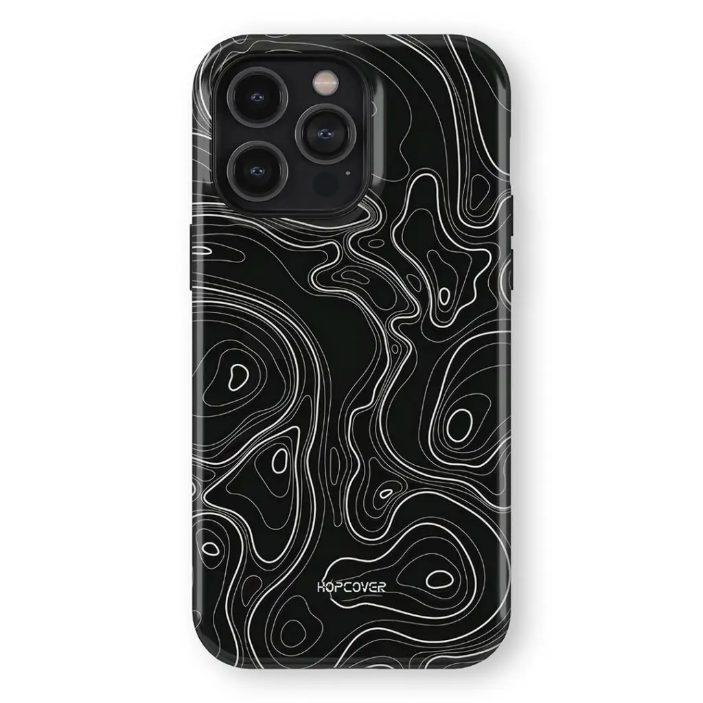 Etui na telefon w stylu vintage z wzorem w kratkę i geometrycznymi wzorami dla iPhone 17 17e 16e 16 15 14 13 12 11 Air Pro Max Plus, dwuwarstwowa tylna obudowa — zdjęcie produktu 3