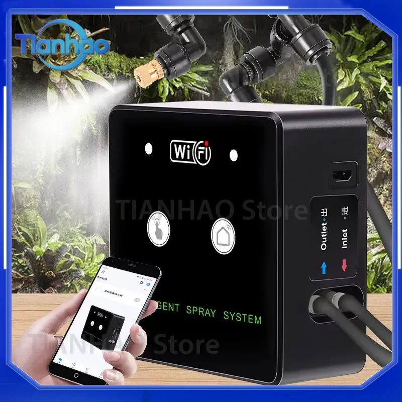 New USB Smart WiFi Reptile Fogger Terrarium Humidifier with APP Control and Timer for Dart Frogs Turtles Low Noise Design