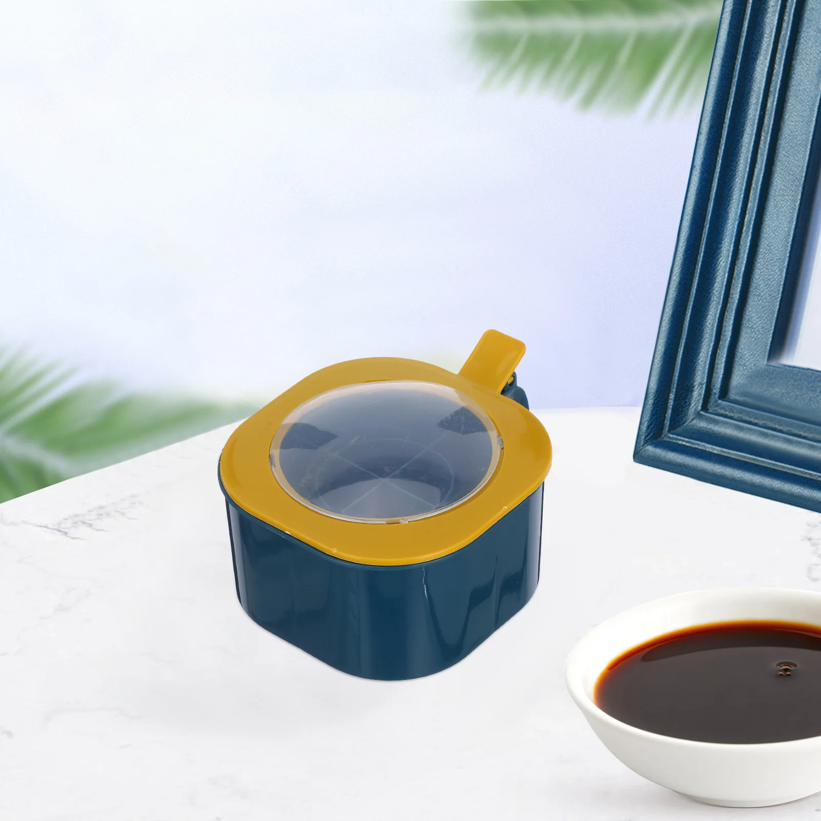 4 مقصورات صندوق توابل حاوية تخزين توابل المطبخ البلاستيكية مع غطاء للسكر الملح Msg الحفاظ على النضارة المنظمة #6