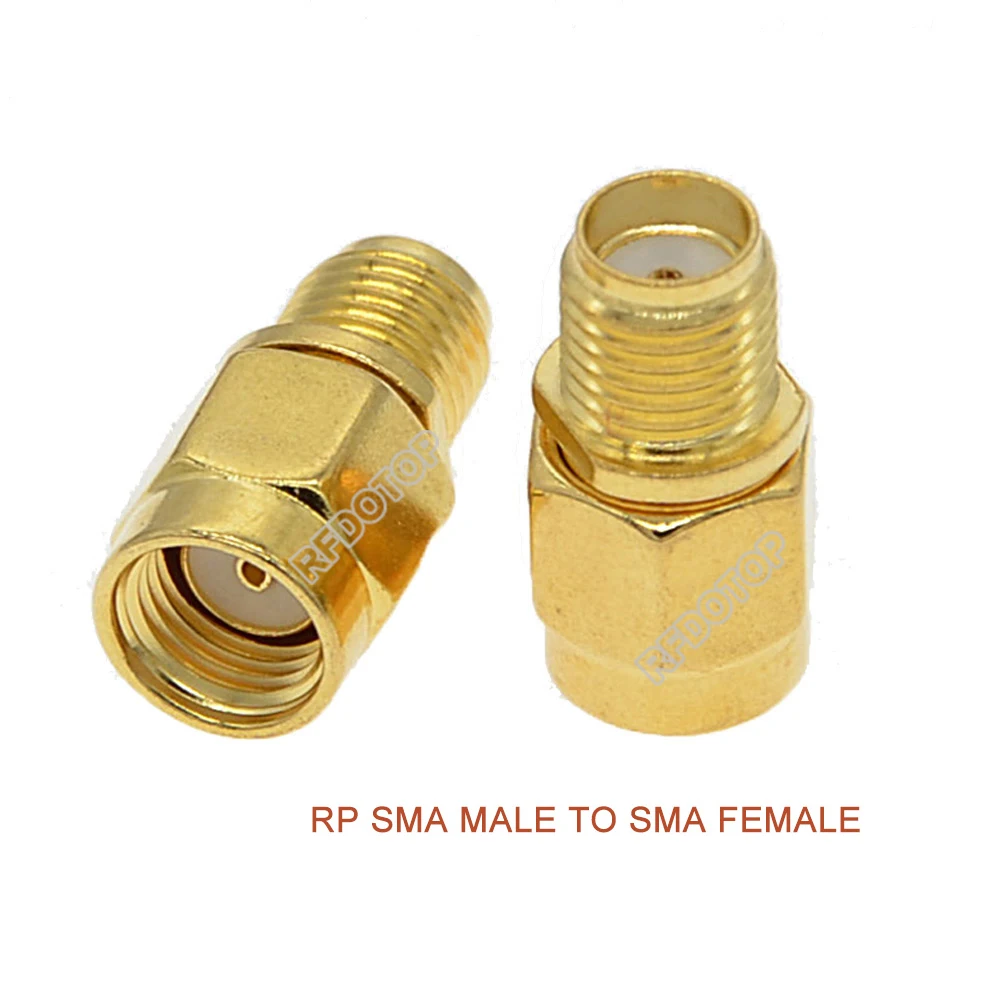 10PCS/lot RP-SMA Male Plug to SMA Female Jack Straight Connector for WiFi Radio Antenna SMA-K to RPSMA-K RF Coaxial Adapter