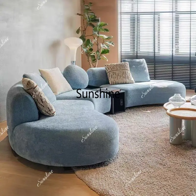 Medieval chenille fabric sofa modern simple size apartment living room design