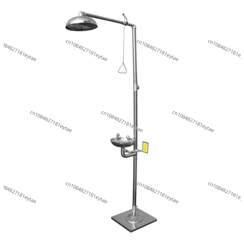 304 Stainless Steel Composite Emergency Shower Eyewash，Factory Inspection Vertical Double Eye Washing Shower Set